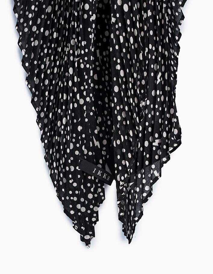 Women’s galaxy print on black pleated square fine scarf - IKKS