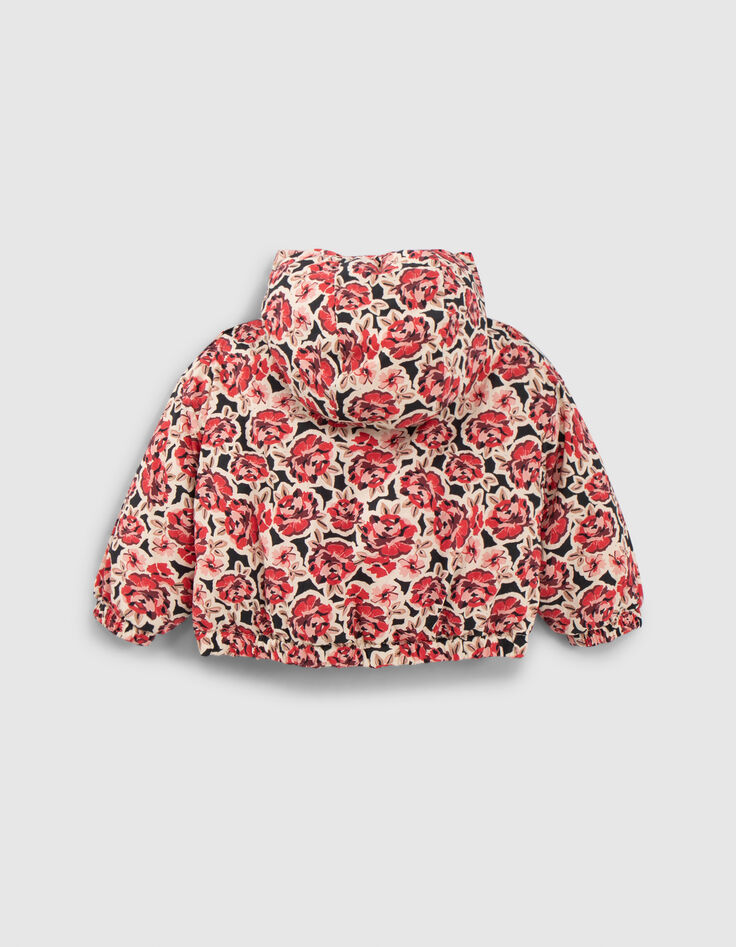 Doudoune noire imprimé maxi roses bébé fille-3