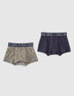 Boxers lichtkaki camouflage en navy jongens -3