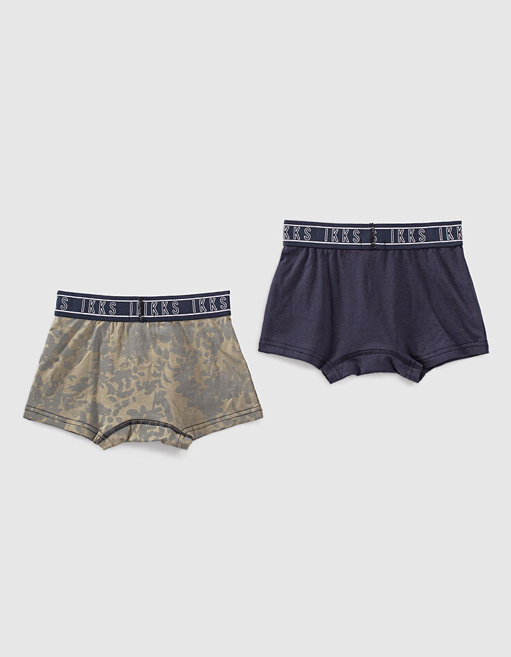 Boxers lichtkaki camouflage en navy jongens -3