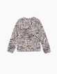 Girls’ pink Sakura, crane, Koi carp print sweatshirt-2