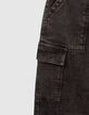 Jean gris battle cropped avec poches &agrave; rabat femme-6