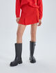 Women’s tangerine A-line short skirt-1