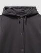 Girls’ grey midi-length hooded cardigan-6