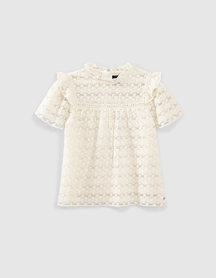 Ivoor blouse in kant sterren meisjes -2 Ivoor blouse in kant sterren meisjes -2