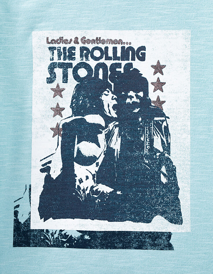 Tee-shirt turquoise rockeurs THE ROLLING STONES garçon -3