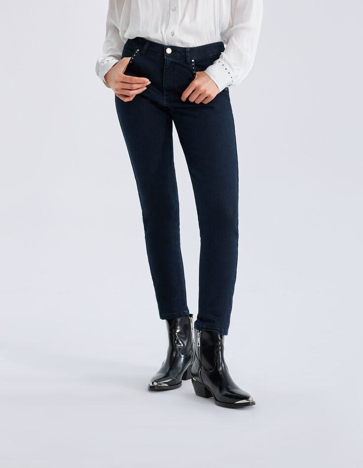 Blauwe slim 7/8 jeans studs Powerstretch Waterless Dames-2