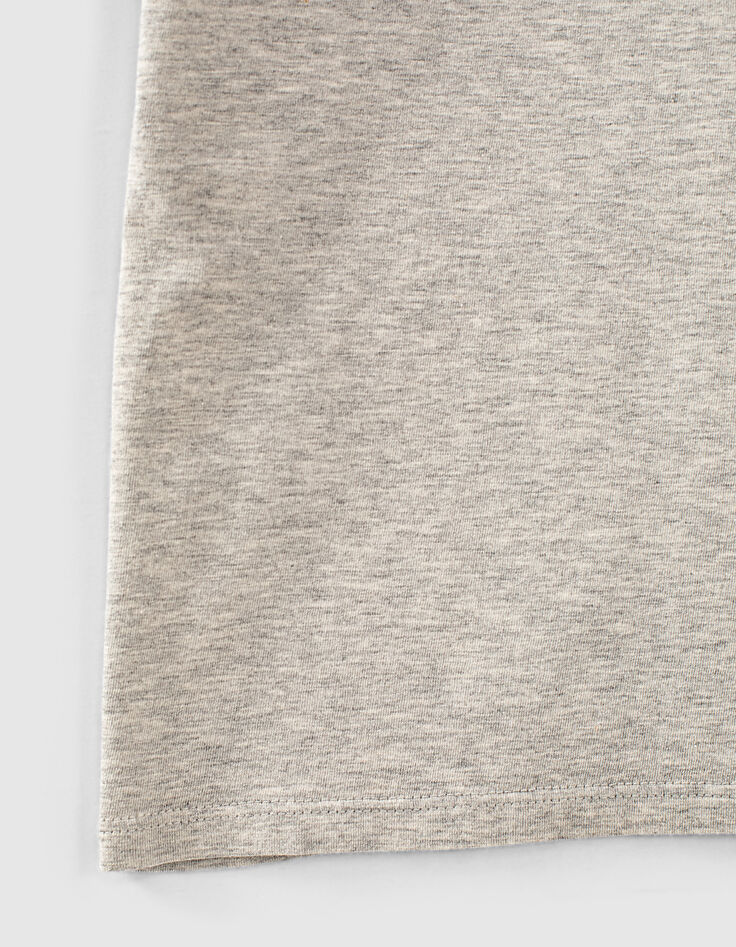 Tee-shirt gris drapeau et broderie coton bio garçon -5 Tee-shirt gris drapeau et broderie coton bio garçon -5