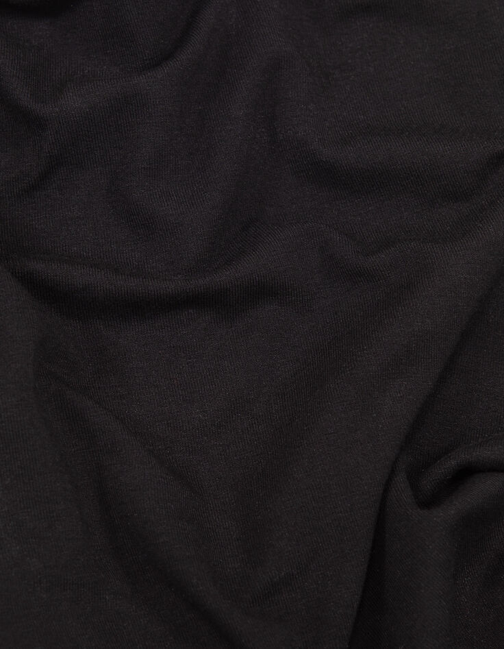 Schwarzes Damen-T-Shirt Metallic-Mesh-Saum-8