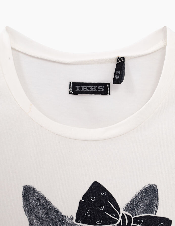 Girls’ off-white cat-rocker graphic T-shirt - IKKS
