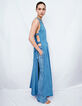 Robe longue en jean waterless ouverte côtés-7