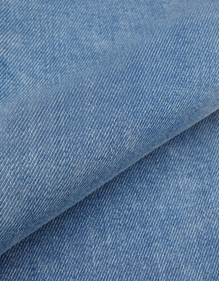 Blaue Jeans mit weitem Bein und Kopftuchaufdruck  M&auml;dchen-3