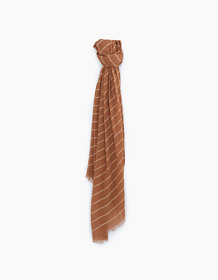 Men&rsquo;s saffron striped scarf-1