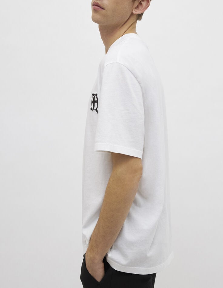 Wit T-shirt met borduursel Heren-3