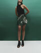 Pure Edition – Women’s green Jungle Vibe print short skirt-5
