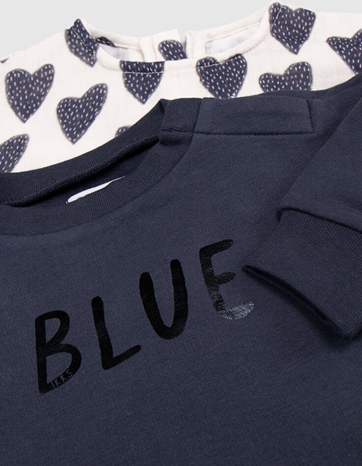 Robe 2-en-1 allover coeurs et sweat bébé fille-9