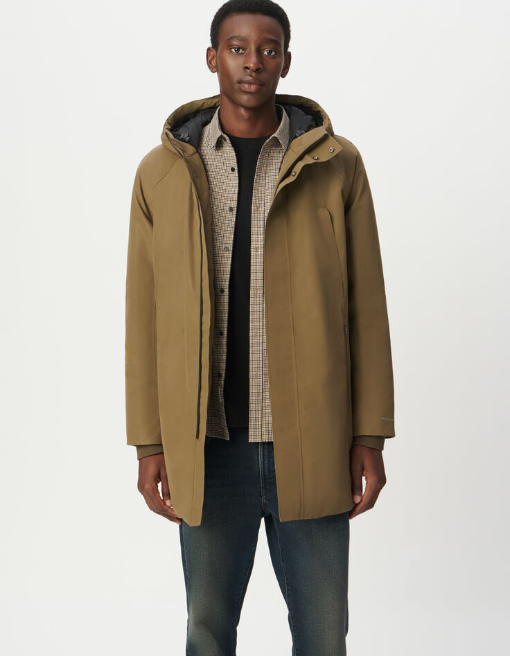 Beige parka WATERPROOF BREATHABLE doorstikt Heren-1 Beige parka WATERPROOF BREATHABLE doorstikt Heren-1