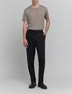 Jogpant noir molleton coutures devant Homme-1