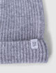 Girls’ medium grey marl rib knit beanie-2