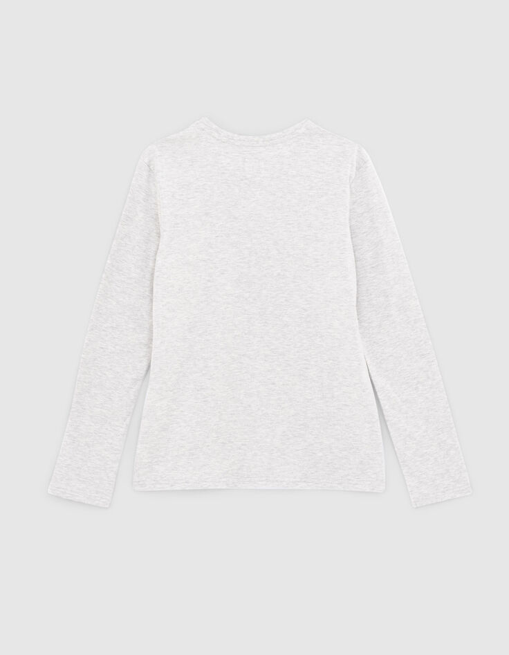 Camiseta gris jaspeado medio perro-jugador niño -3