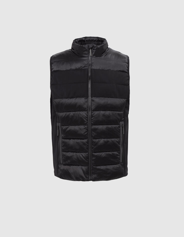 Men&rsquo;s black mixed fabric IKKS x DUVILLARD bodywarmer-7