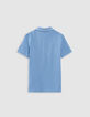 Polo bleu broderie K-éclair garçon-5