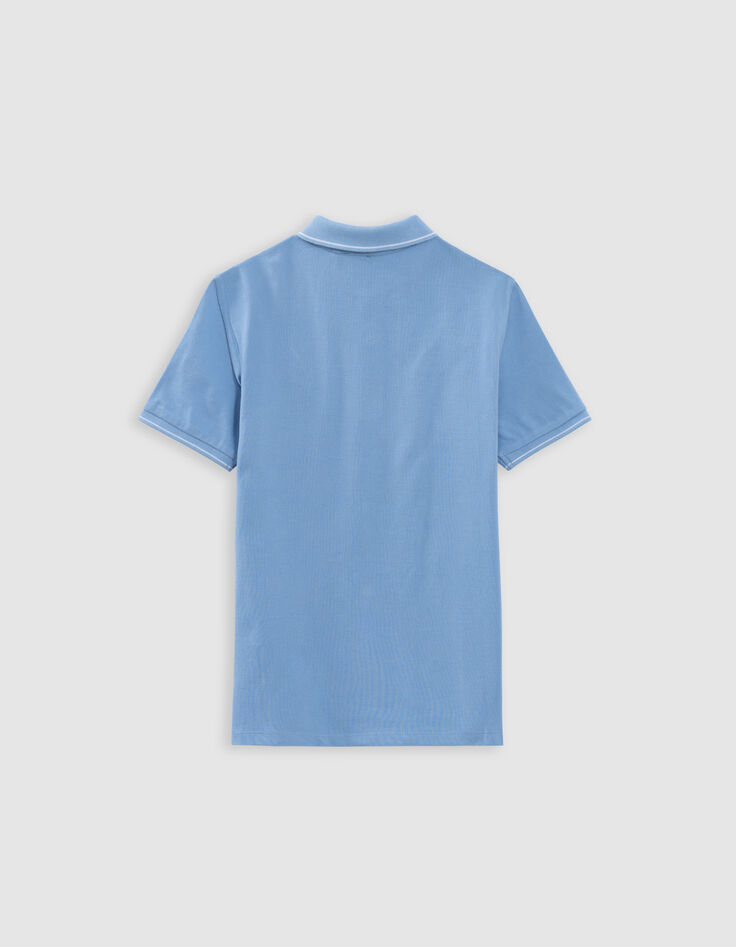 Polo bleu broderie K-éclair garçon-5