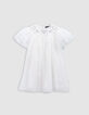 Robe blanche tulle broderies argentées fille-2