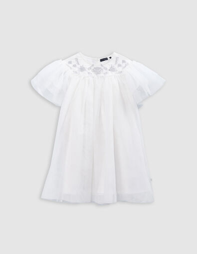 Vestido blanco tul bordados plateados ni&ntilde;a - IKKS