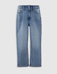 Women's straight waterless button-down denim jeans-6