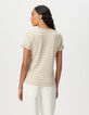 Camiseta beige rayas crudo acanalada-3