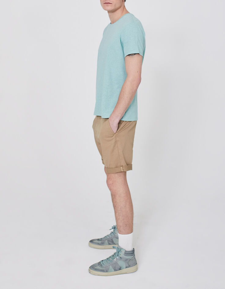 Wassergr&uuml;nes Herren-T-Shirt aus Baumwolle und Hanf-3