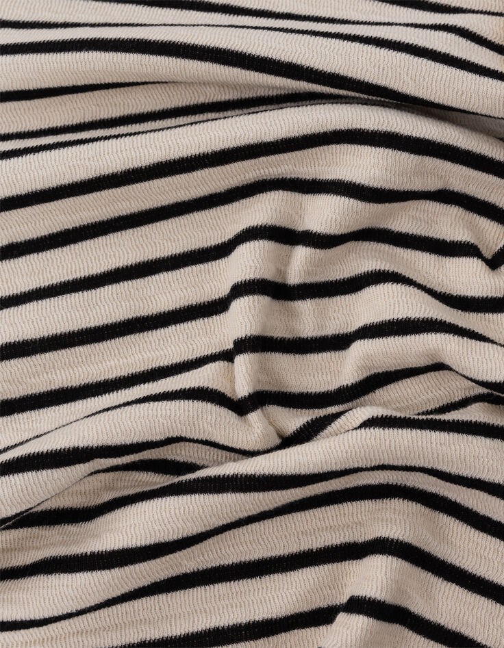 Camiseta marinera lino rayas negro bordado hombre-5