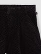 Short noir maille velours jacquard relief lurex fille-2