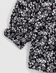 Schwarze Bluse mit Blumenprint für Babymädchen -5