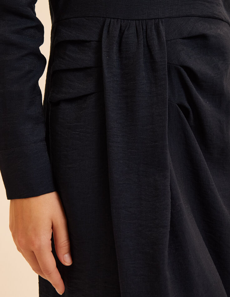 Robe marine effet drap&eacute; c&ocirc;t&eacute; I.Code-6