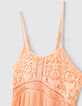 Caraco corail fines bretelles avec dentelle fille-6