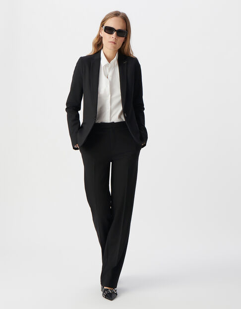 Veste de tailleur noire ajustée maille Milano Femme - IKKS