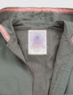 Parka caqui algodón orgánico bordados mensaje espalda niña-7