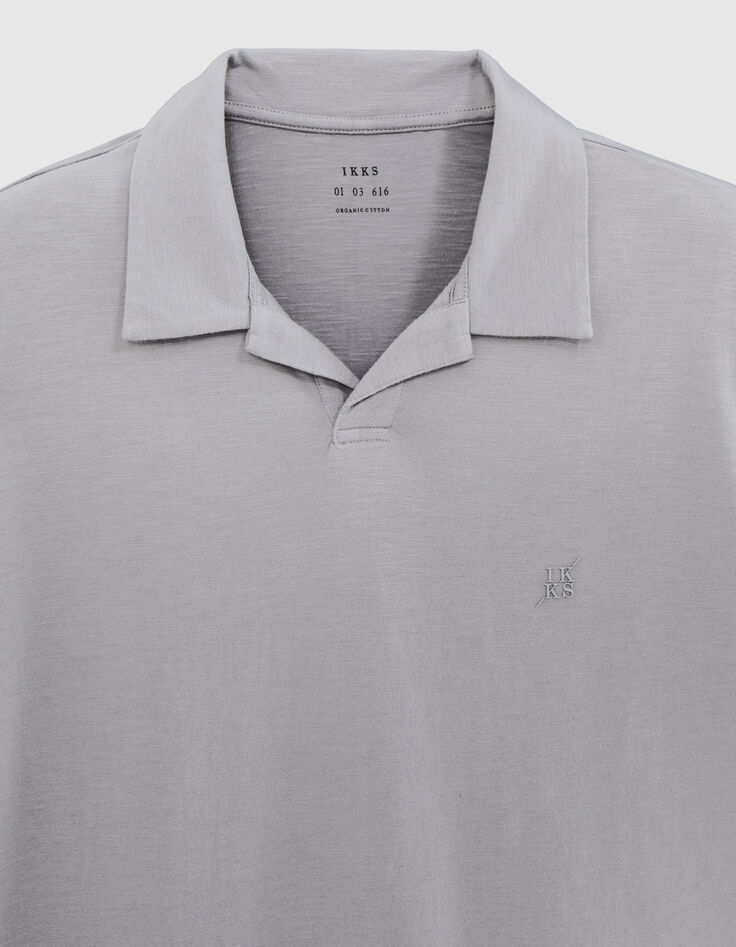 Polo azur coton bio flamm&eacute; Homme-5