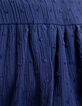 Falda azul volantes jacquard plumetis niña-7