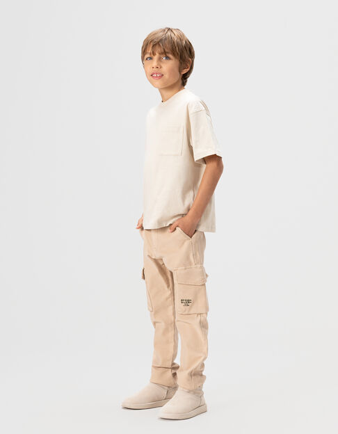 Pantalon droit beige esprit battle garçon - IKKS
