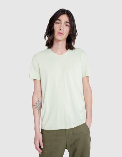 Men’s Essential celadon V-neck T-shirt - IKKS