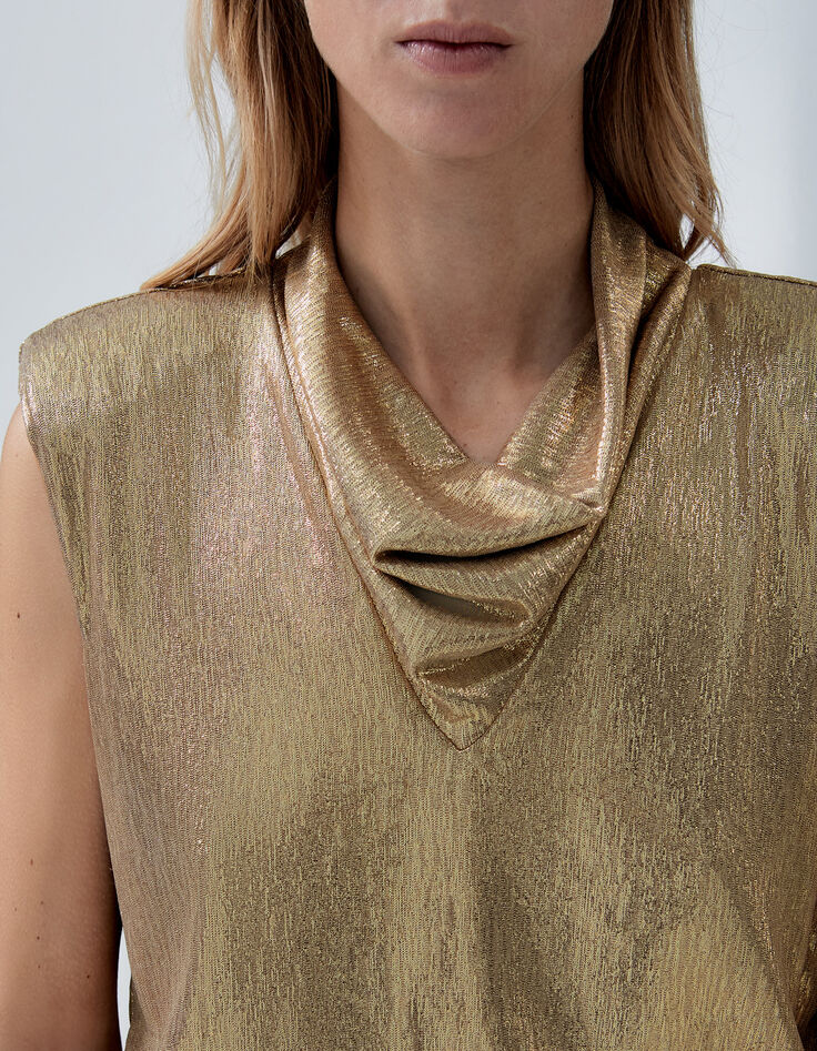 Pure Edition-Top doré à col bénitier Femme-5