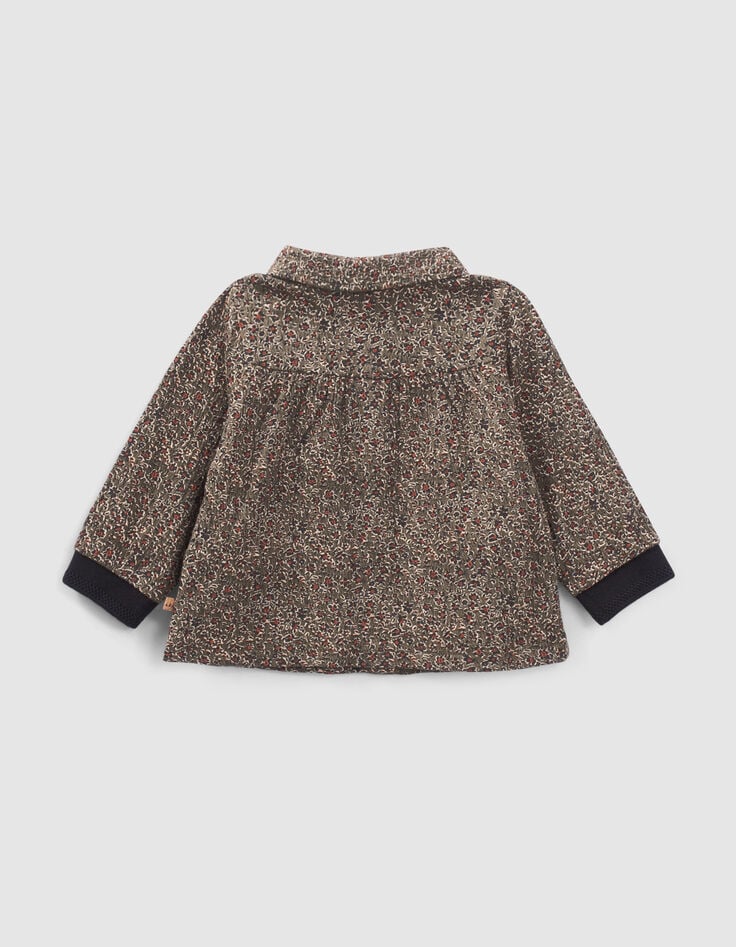 Kaki blouse luipaard-bloemenprint babymeisjes-3