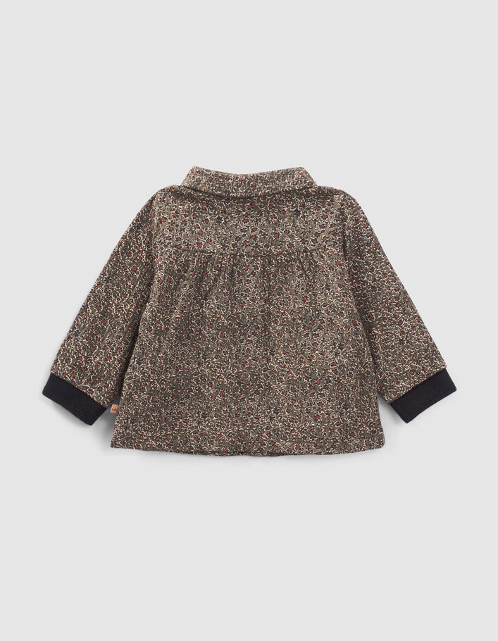 Khaki Babymädchen-Bluse mit Leo-Blumen-Print - IKKS