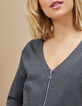 Robe gris chiné moyen zippée en maille I.Code-3