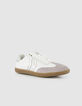 Baskets blanches mix cuirs Femme-2