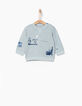 Blauer Sweater mit Festival-Motiv für Babyjungen -1