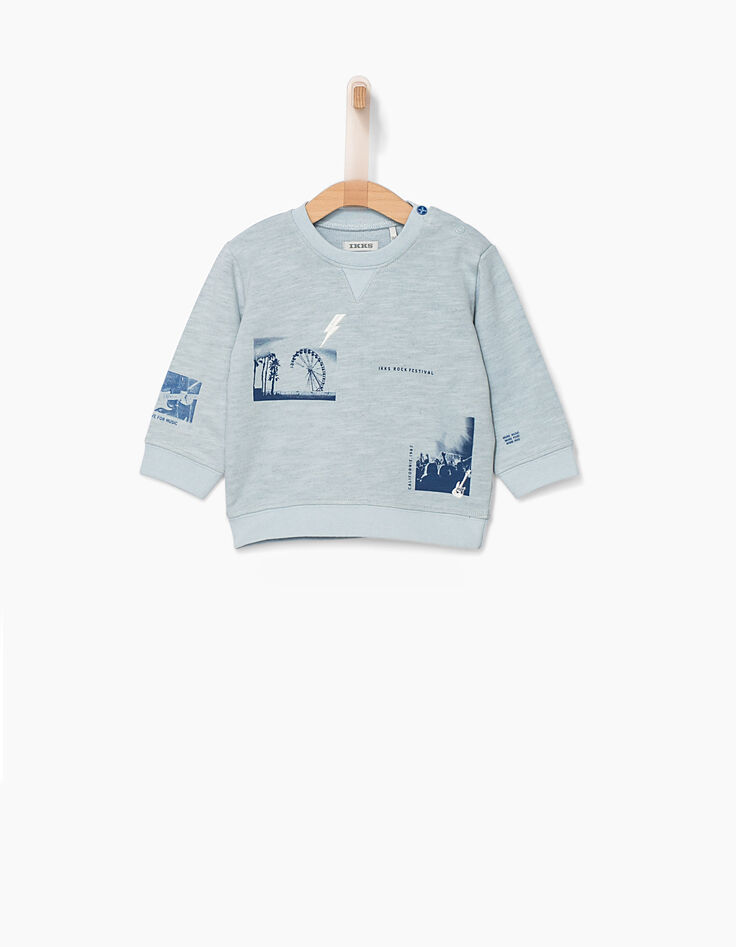 Blauer Sweater mit Festival-Motiv für Babyjungen -1